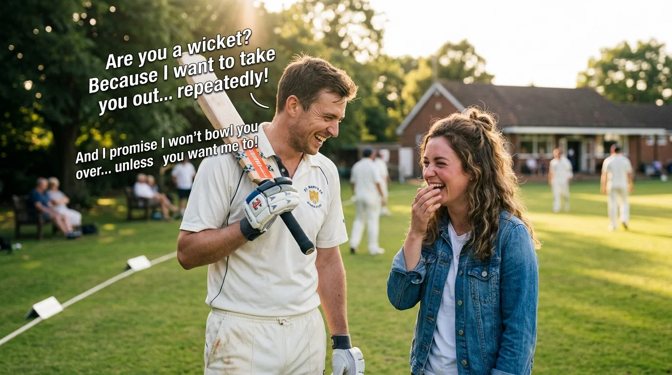 Cringe-But-Funny Cricket Pickup Lines