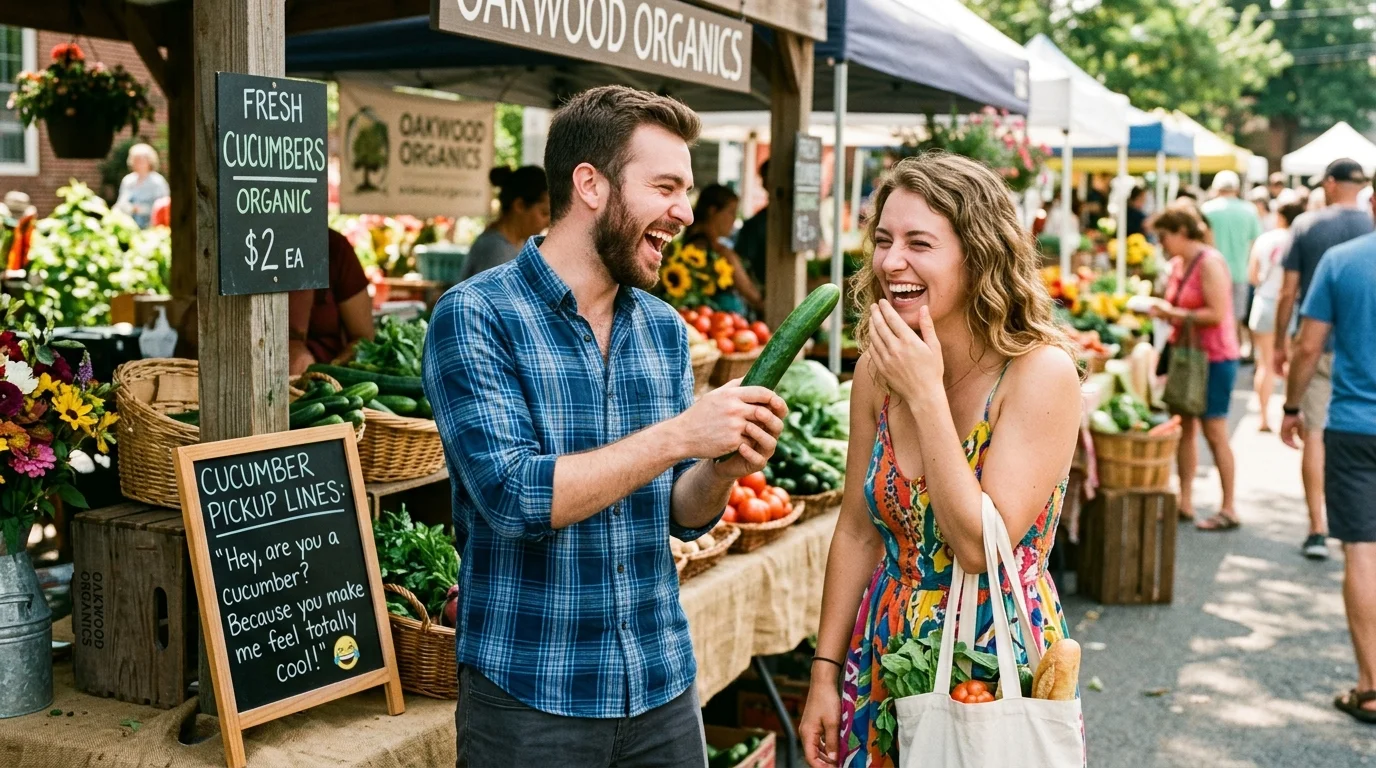 Cringe-But-Funny Cucumber Pickup Lines