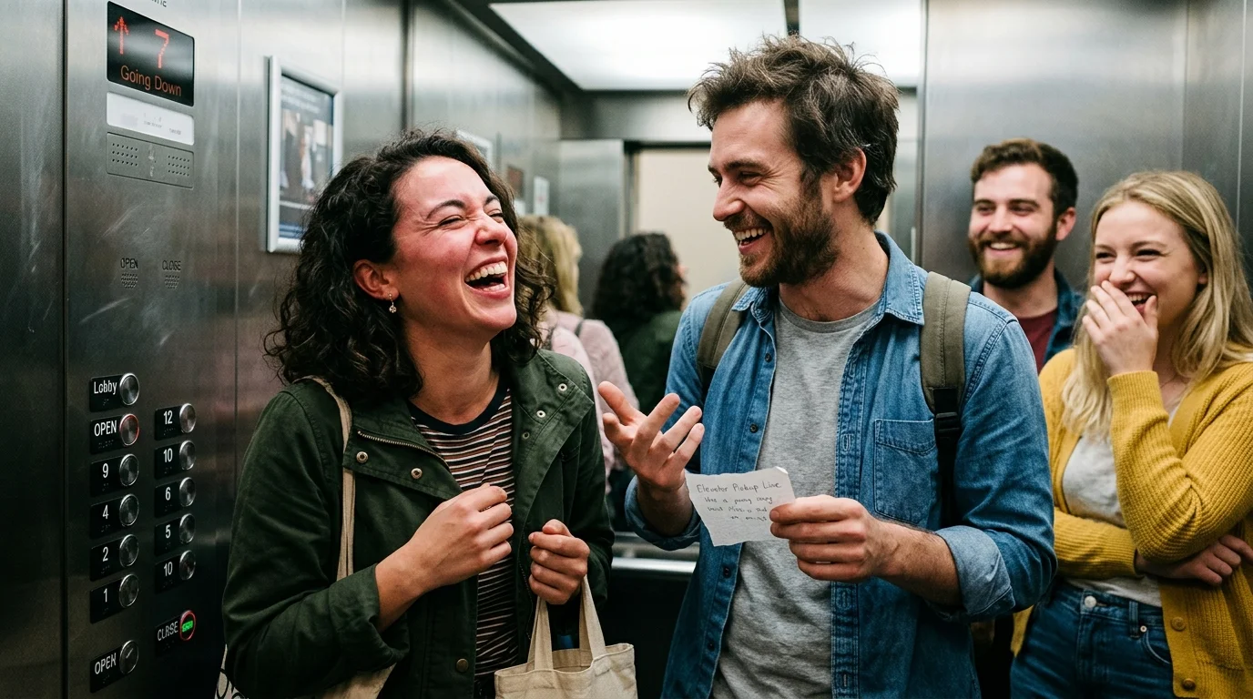 Cringe-but-Funny Elevator Pickup Lines